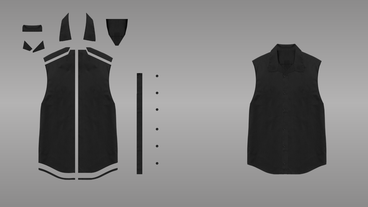 Sleeveless Collar Shirt